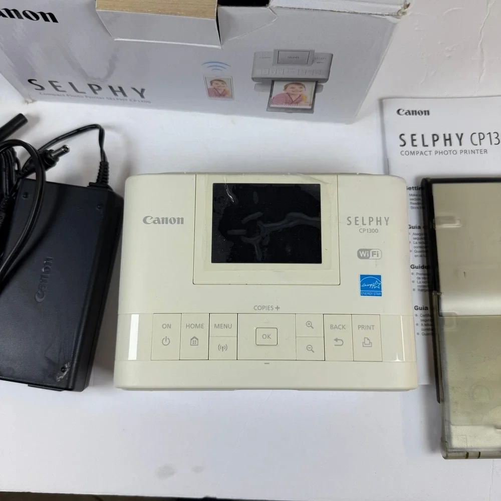 Canon SELPHY CP1300 Wireless Compact Photo Printer White for Parts Repair C-10